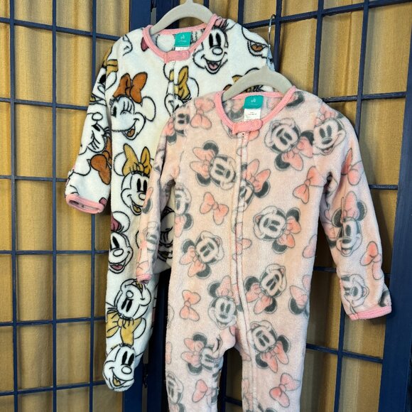 Disney Baby Minnie Mouse Fleece Sleepers – Set of 2 (6–9 Months) - Picture 2 of 8